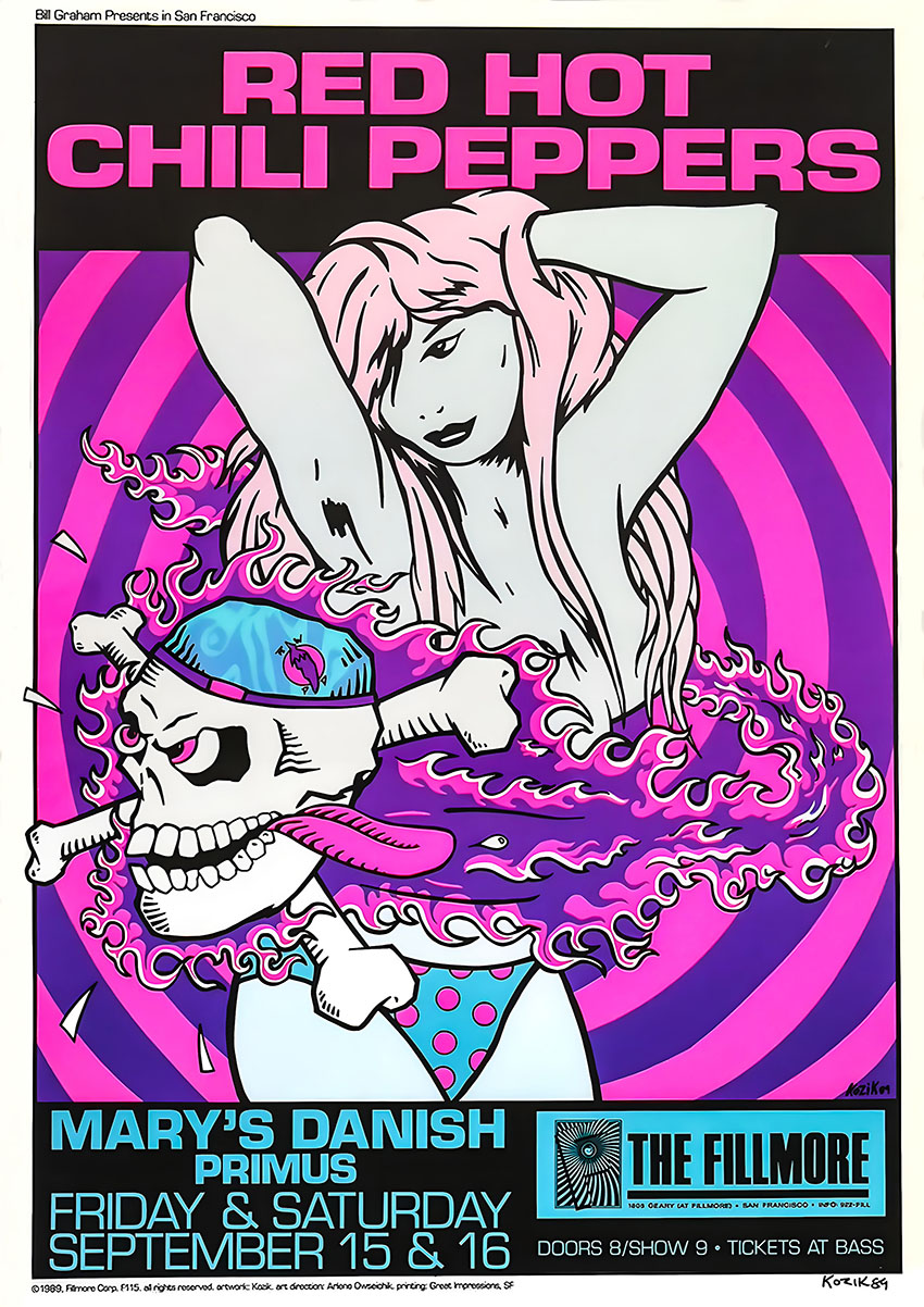 Red Hot Chili Peppers Fillmore Concert Poster Wall Art - AI PRINT LAB